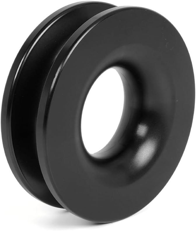 BARTOO Winch Snatch Recovery Ring 66,000 lbs, Snatch Towing Ring for Soft Shackle & Synthetic Rope, Winch Snatch for ATV UTV SUV Off-Road Vehicle, Black - Image 1